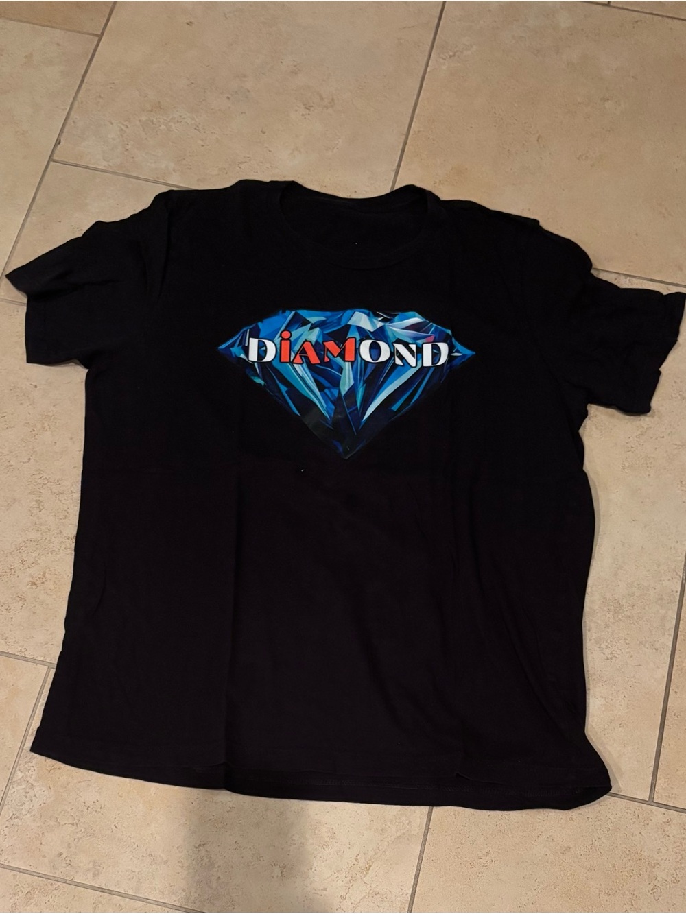 Custom Inc Graphic Tee - Black with Blue Diamond Men’s Large
